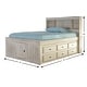 preview thumbnail 3 of 2, OS Home and Office Furniture Model 85221K12-22 Solid Pine Full Captains Bookcase Bed with 12 drawers in Light Ash