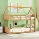 preview thumbnail 16 of 32, Twin Over Twin House Floor Bunk Bed with Headboards