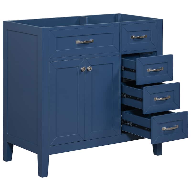 Roomfitters 36" Bathroom Vanity without Sink, Cabinet Base Only, Bathroom Cabinet with Drawers, Solid Frame and MDF Board