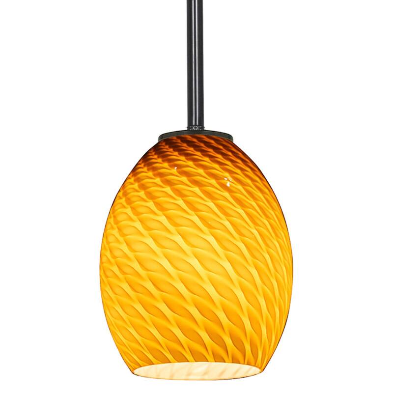 Access Lighting Brandy FireBird 6" Wide Mini Pendant - Rod Hung - Oil Rubbed Bronze / Amber Fire Bird