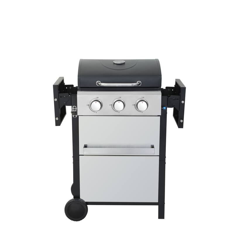 25650BTU Output 3 Burner Propane Gas BBQ Grill w/ Wire Enamel Cooking Grids