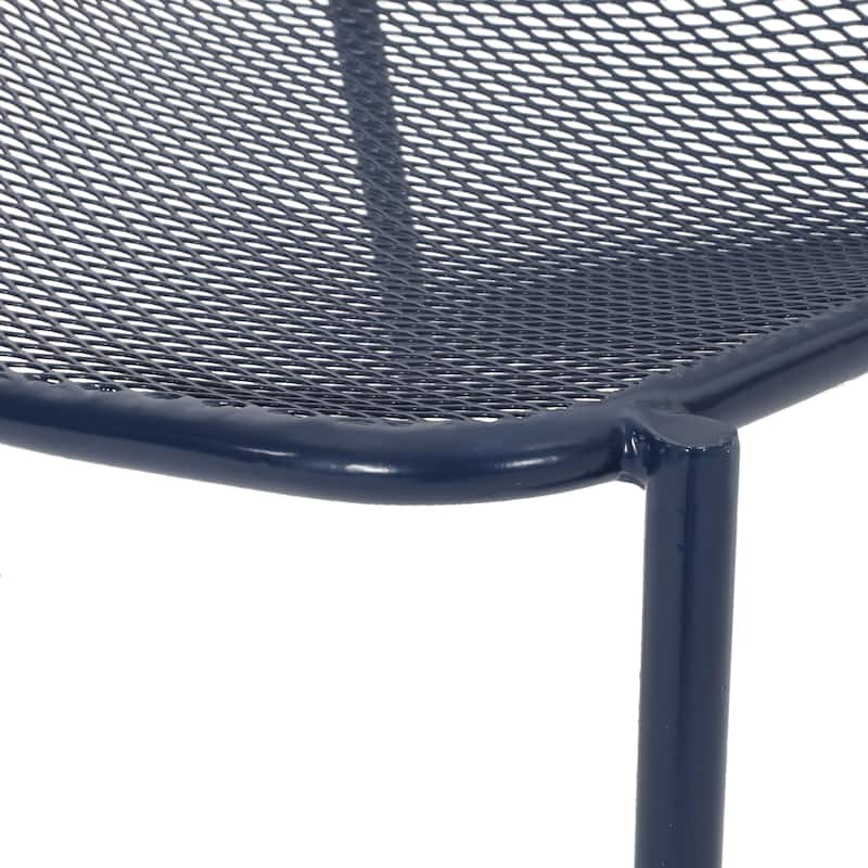 Roomfitters Modern Mesh Patio Lounge Chair Set, Weather-Resistant Outdoor Seating, Powder-Coated Steel, Navy Blue (Set of 2)
