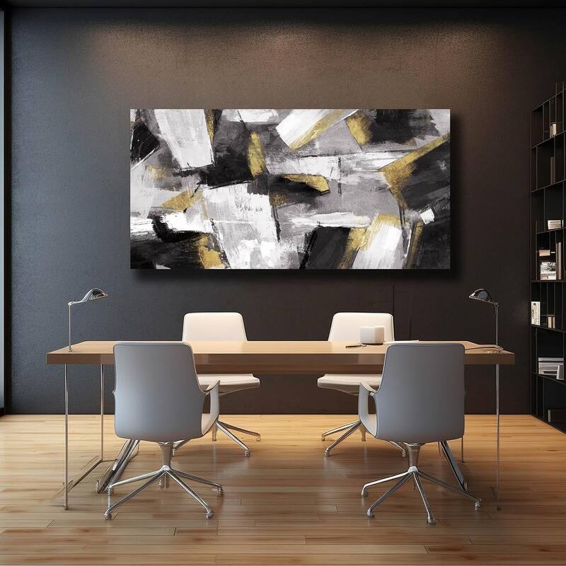 bstract Wall Decor Gold Canvas Wall Art