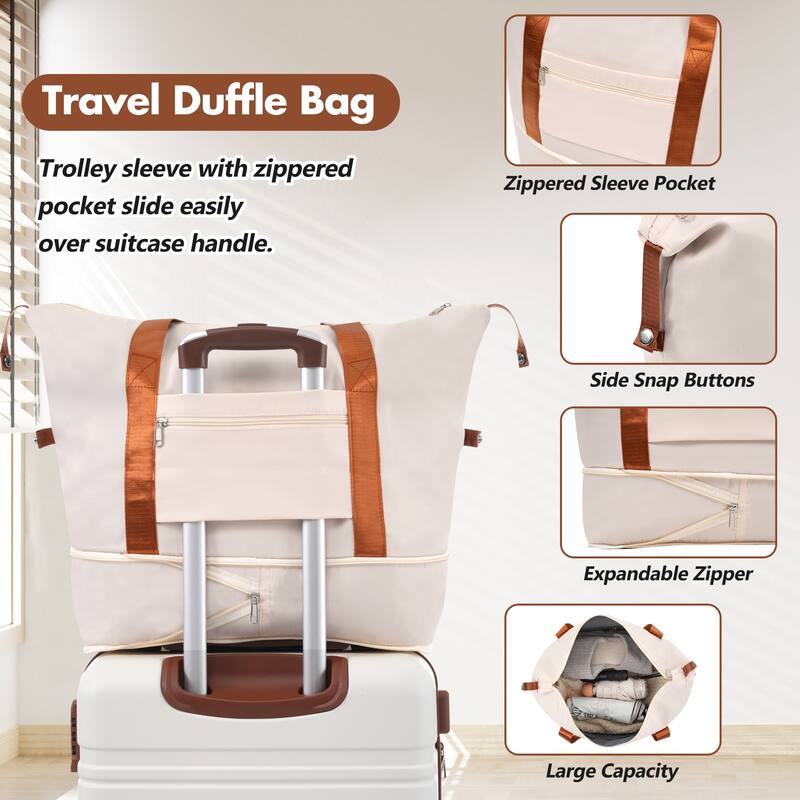 Hardshell Luggage Sets with Bags Lightweight Suitcase Double Spinner Wheels with TSA Lock ,Single Vintage Luggage 24 IN