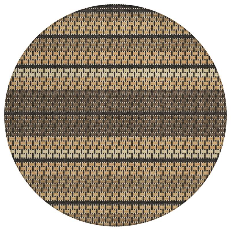 Machine Washable Indoor/ Outdoor Boho Stripe Chantille Rug