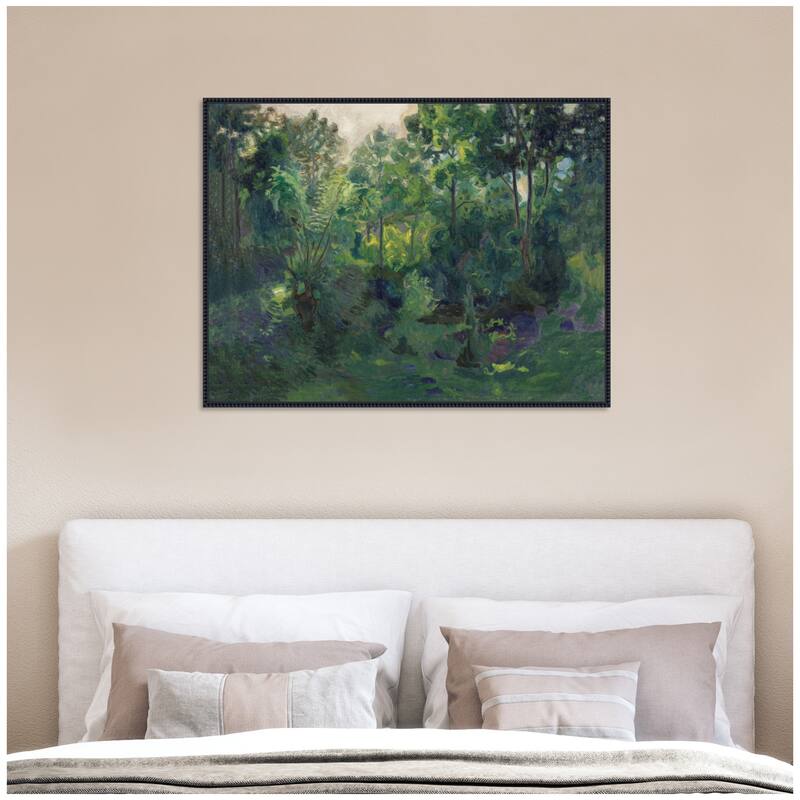 Kate and Laurel Wooded Landscape 1900 Thorvald Erichsen by Nostalgia Prints Framed Canvas Wall Art Print