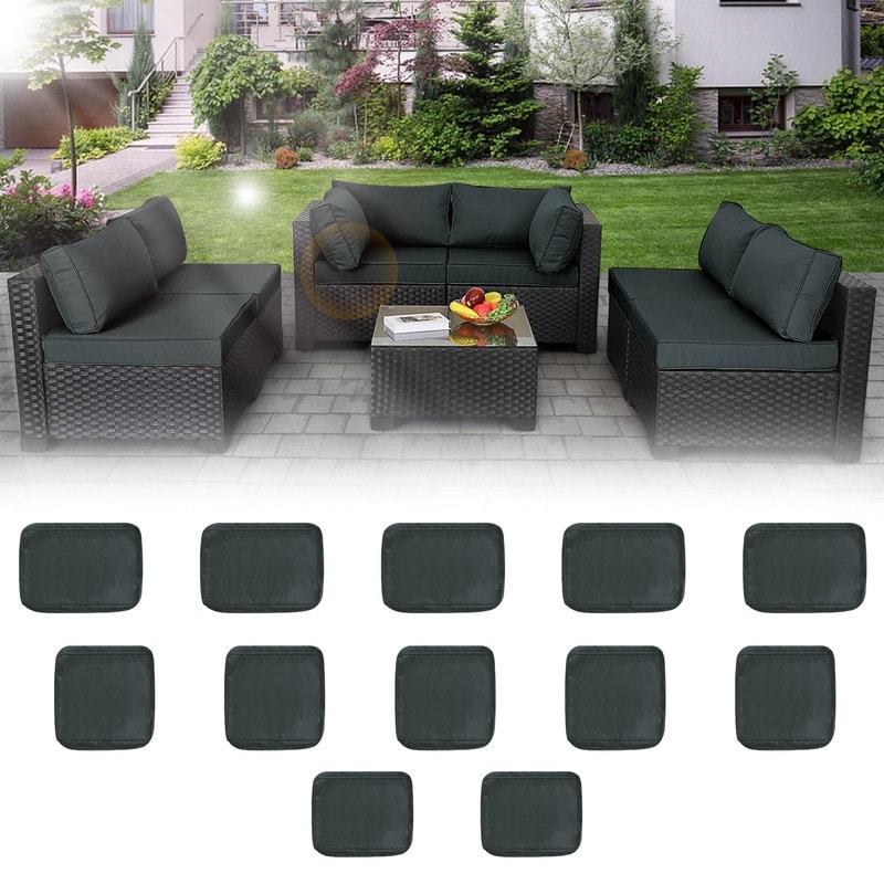 Patio Cushion Covers Replacement Waterproof Outdoor Cushion Covers for Wicker Rattan Sofa Patio Furniture Conversation Set On Sale Bed Bath Beyond 40769361