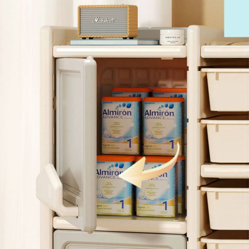 Multilayer Kids' Toys Storage Cabnient Storage Children's Floor Shelf Clutter Organizer Basket