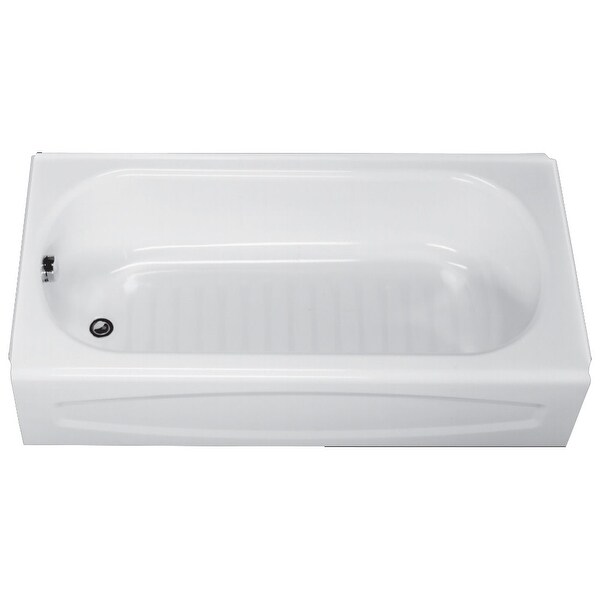American Standard 0255 212 New Salem 60 Enameled Steel Soaking Bathtub With Left Hand Drain White