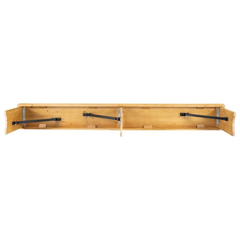 8' x 12" Solid Pine Folding Farm Bench with 3 Legs