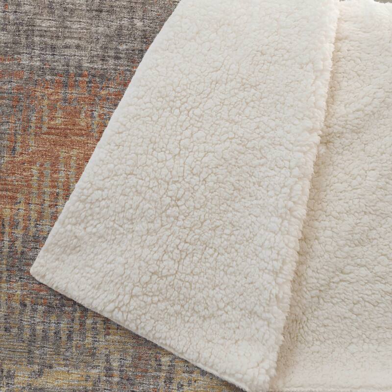 Premium Machine Washable ASB80 Modern Ombre Sherpa Throw Blanket