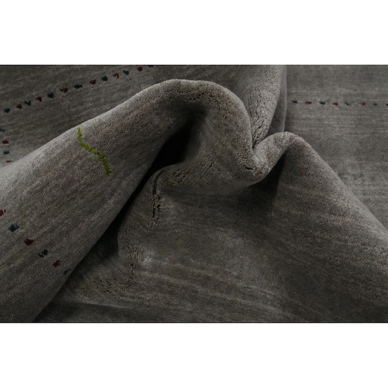 Tribal Gray Gabbeh Oriental Accent Rug Geometric Tribal Carpet - 5' 9'' X 3' 11''