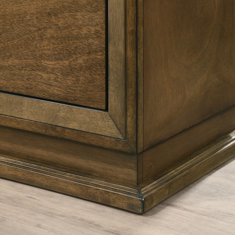 Furniture of America Igala Walnut Wood Oversized 2-Drawer Nightstand