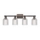 preview thumbnail 88 of 137, Innovations Lighting Downtown Urban - Bridal Veil - 4 Light 32" Bath Vanity Light Clear/Oil Rubbed Bronze