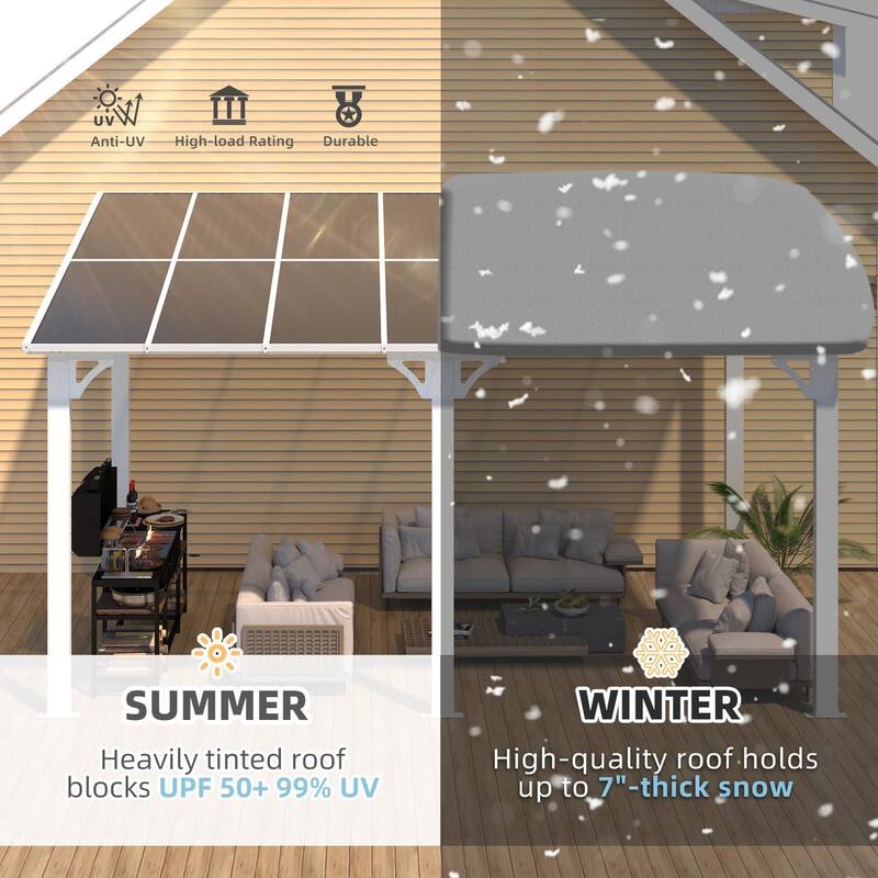 AECOJOY Wall Mounted Gazebos Pergola Gazebo Awnings for Backyard