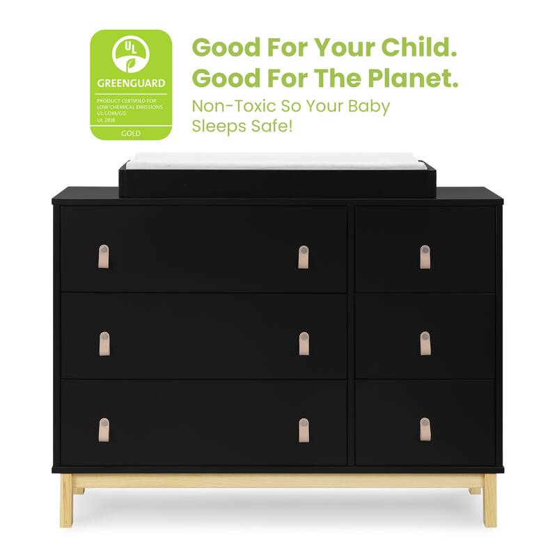 Legacy 6 Drawer Dresser with Leather Pulls and Interlocking Drawers