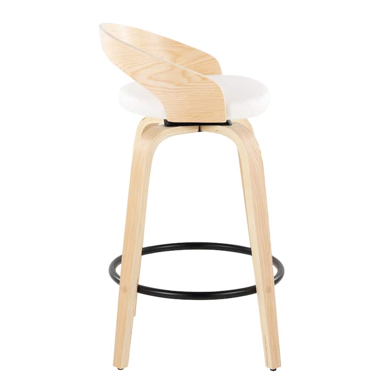 Carson Carrington Stavanger 26" Fixed-Height Counter Stool with Bent Wood Legs & Round Footrest (Set of 2)