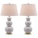preview thumbnail 9 of 13, SAFAVIEH Lighting 27-inch Amy Triple Gourd White Table Lamp (Set of 2) - 16"x16"x28"