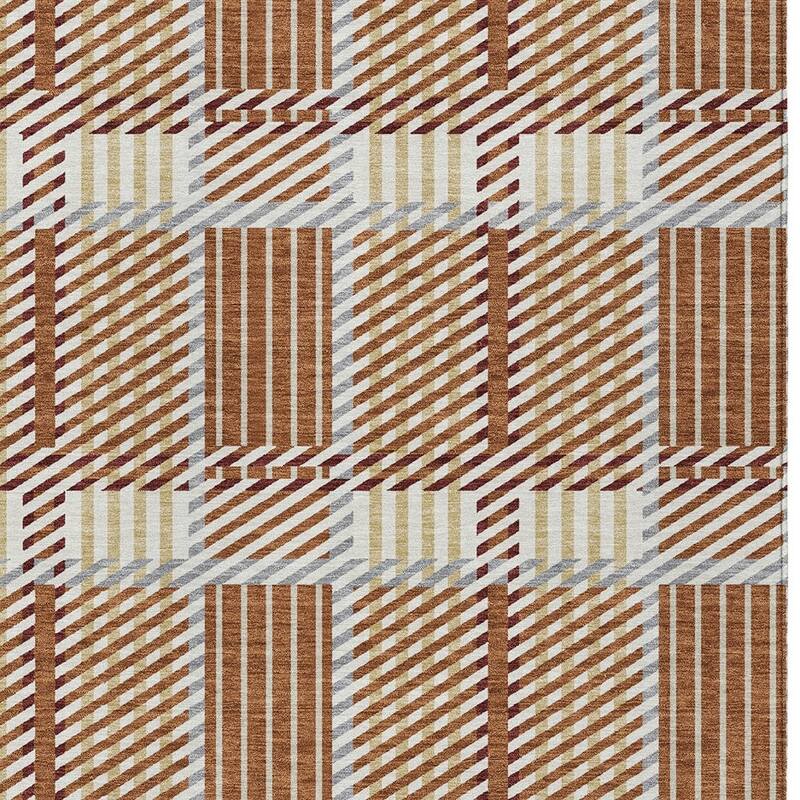 HomeRoots Plaid Transitional Rectangle Outdoor Rug