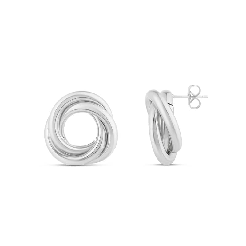 SHYMI Round Twist Hoop Earrings - Silver