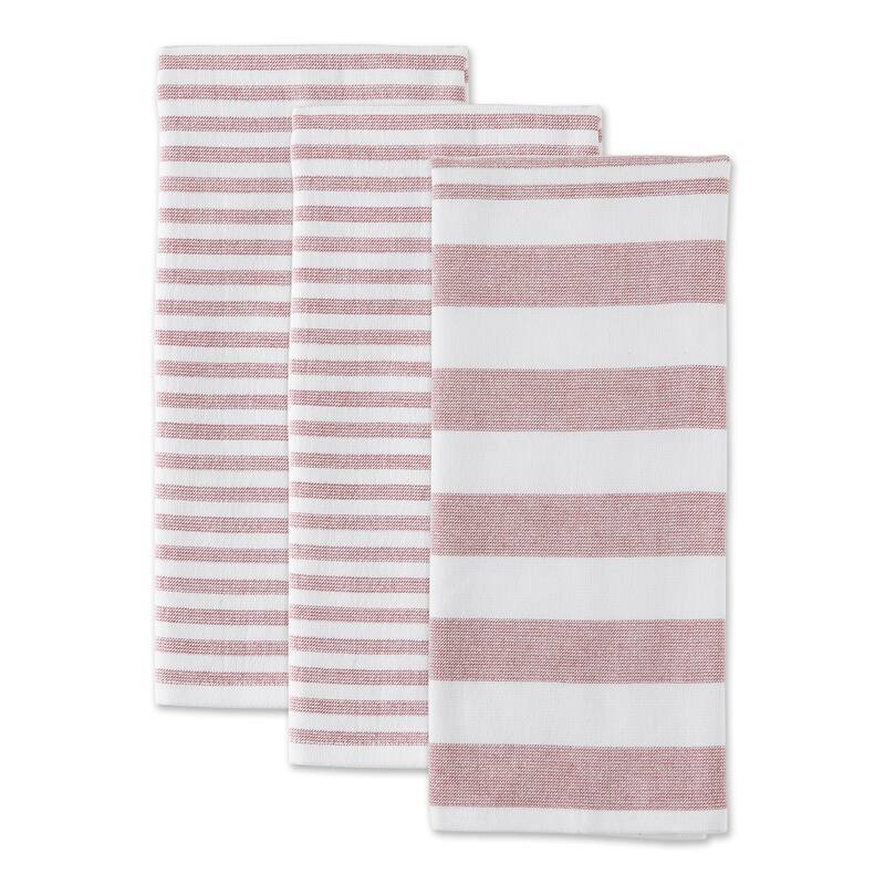 Asst Barn Red French Terry Dishtowel Set/3