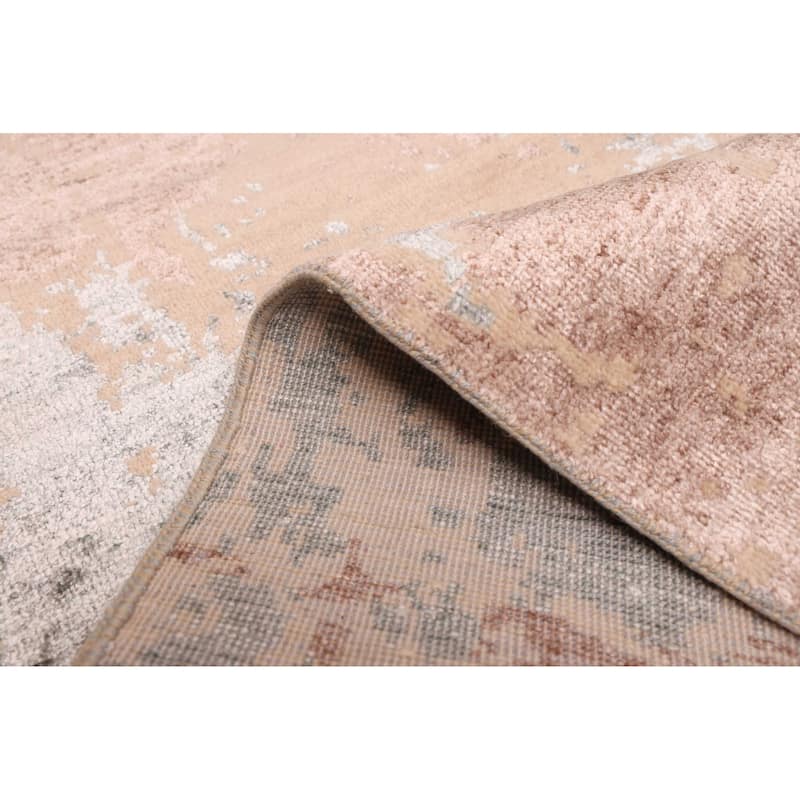 ECARPETGALLERY Hand-knotted Legacy Beige, Brown Silk, Wool Rug - 2'6 x 14'2