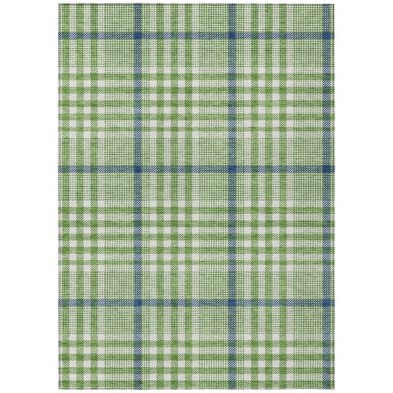 HomeRoots Plaid Transitional Rectangle Outdoor Rug