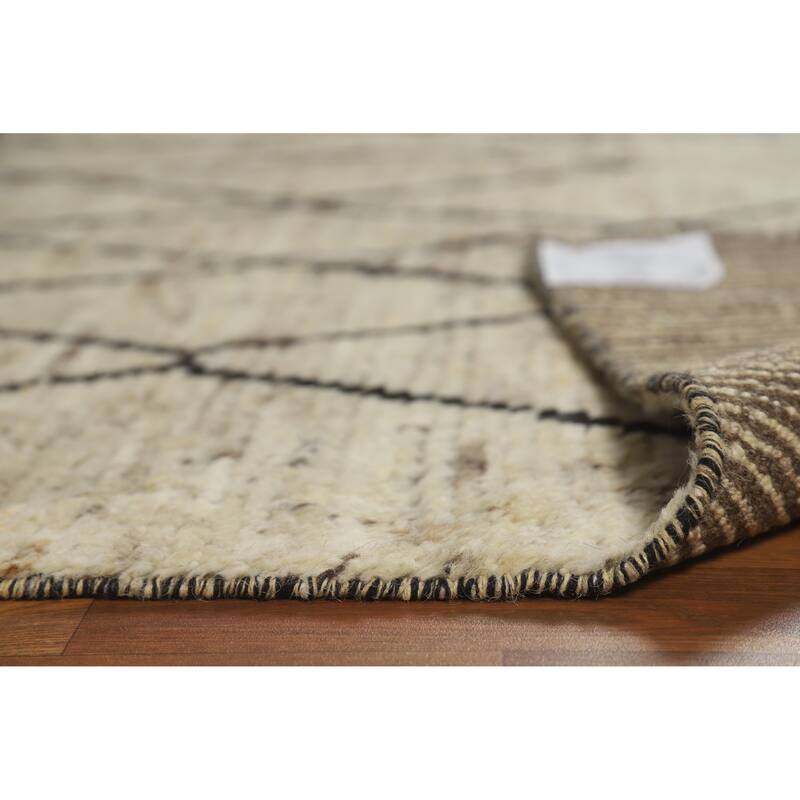 Trellis Moroccan Oriental Area Rug Handmade Wool Carpet - 6'7" x 10'0"