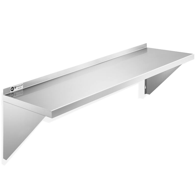 Stainless Steel Shelf NSF Commercial Kitchen Wall Shelving - Silver - 12" x 48"