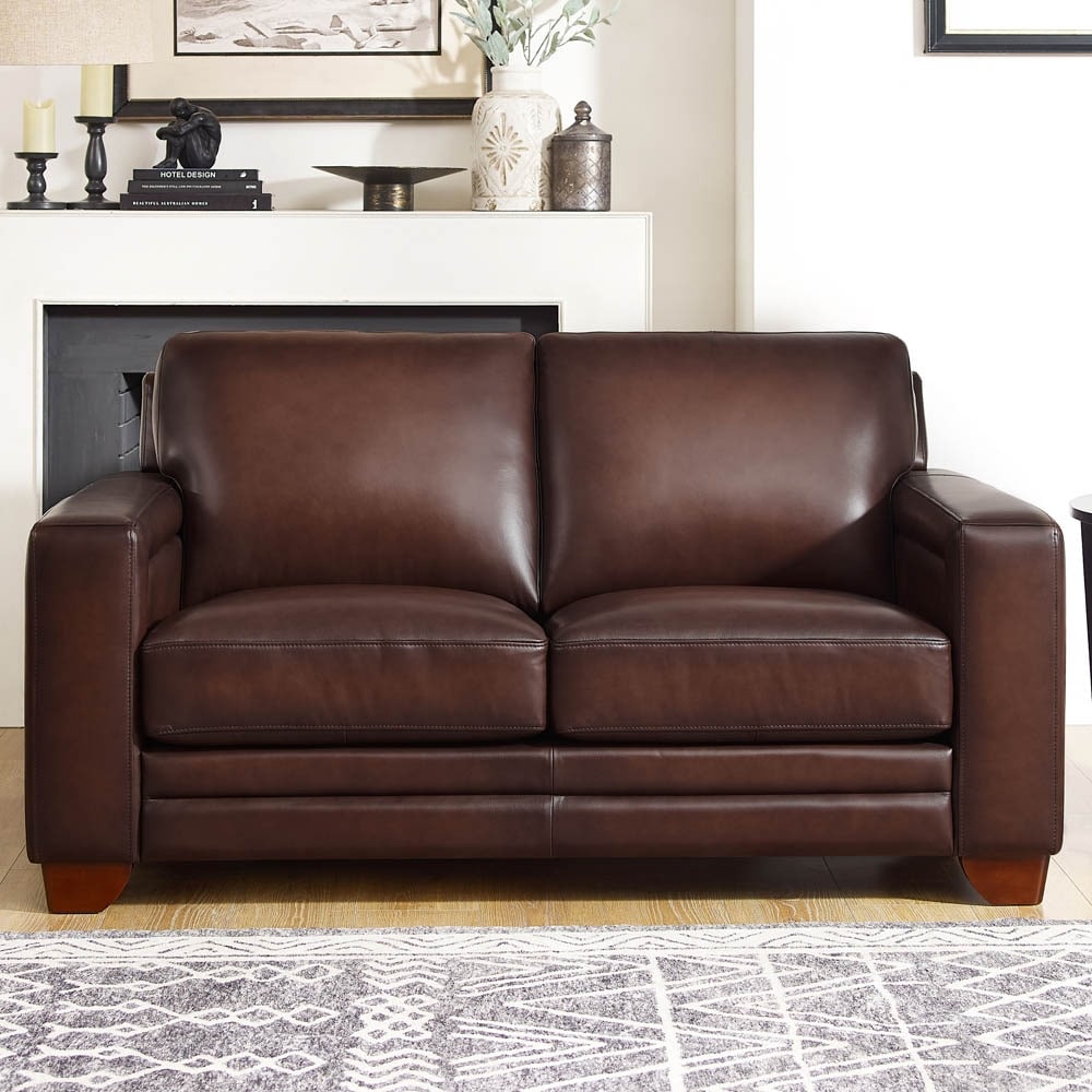 Full grain leather 2025 loveseat
