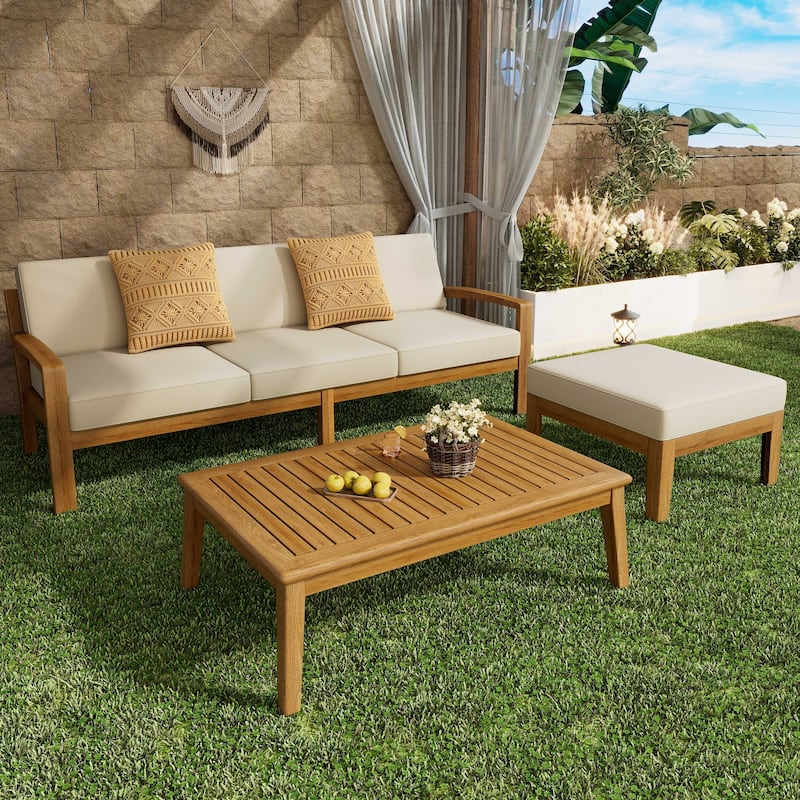L Shape 3pcs Sectional Patio Sofa Set