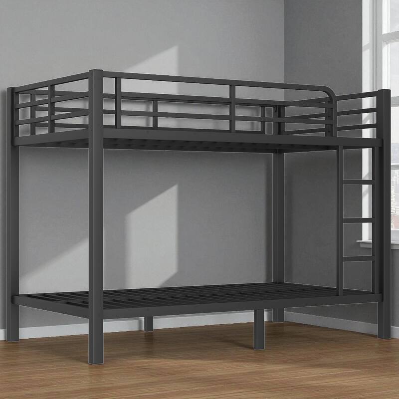 Metal Twin over Twin Bunk Bed for Teens and Adults, Heavy-Duty Noise-Free Frame, Space-Saving Design, No Box Spring Needed