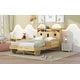 preview thumbnail 5 of 12, Full Size Car Bed with Bear Headboard, USB, LED, and Hidden Storage, Natural