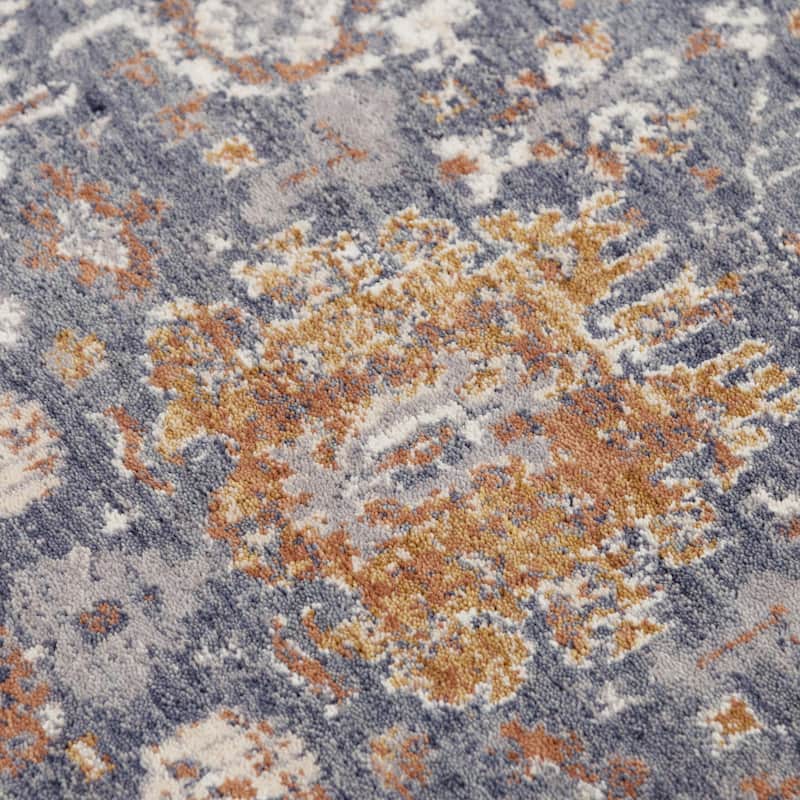 Alora Decor Sage Traditional Blue Wool Area Rug