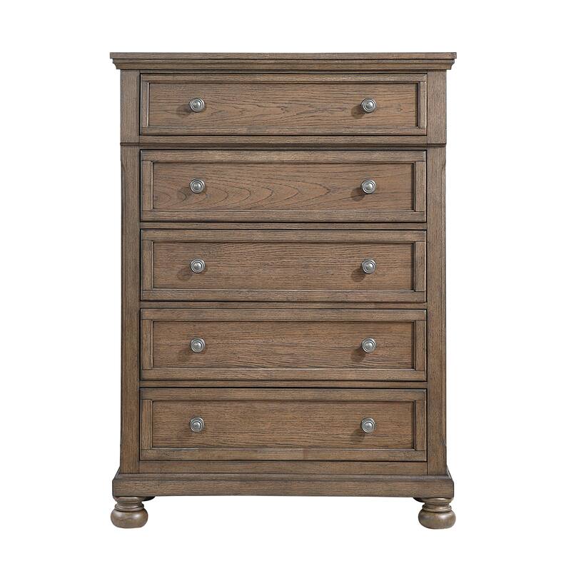 Classic Master Bedroom Set Platform Storage Bed Antique Brown Finish Furniture