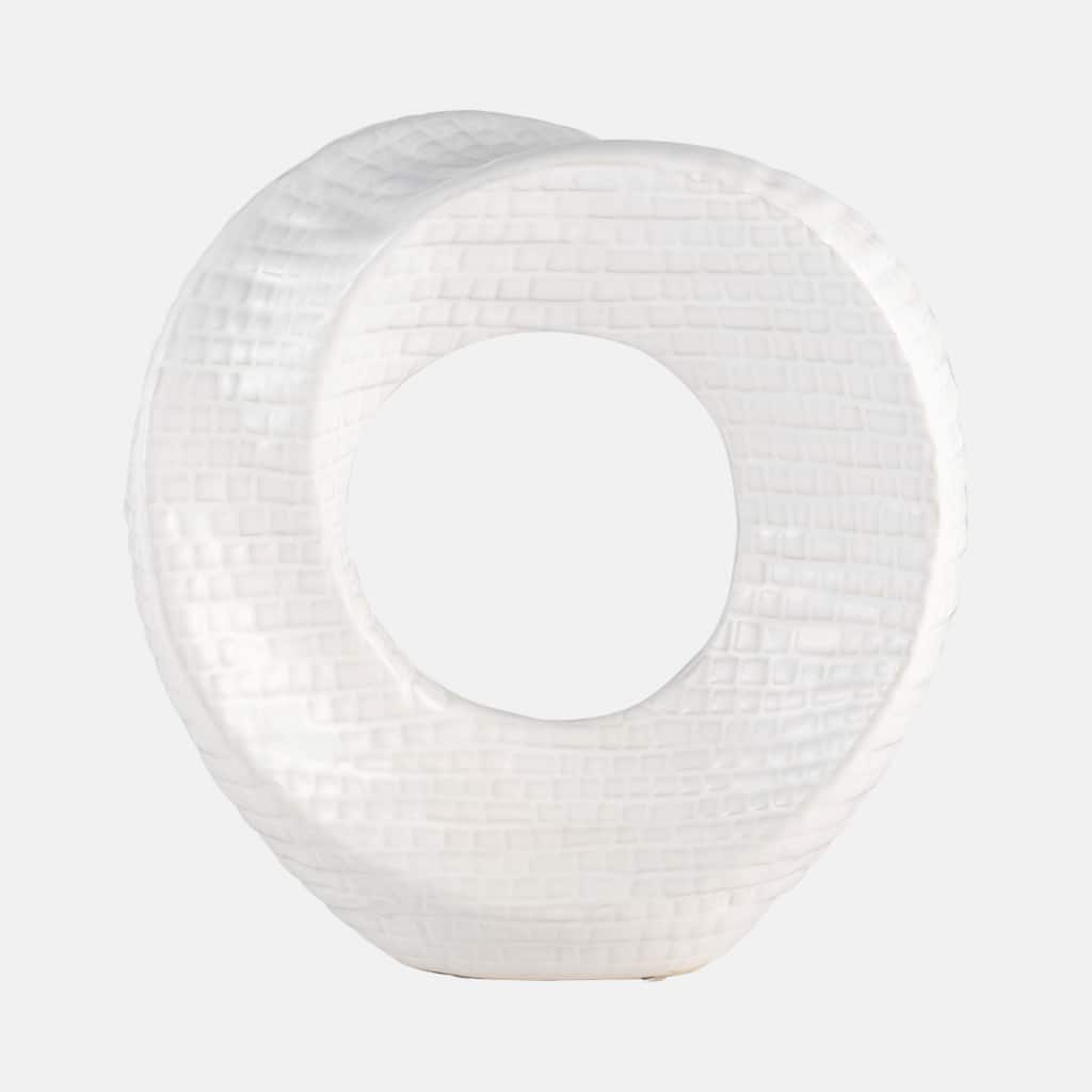 Textured Tabletop Decoration - 8" - White