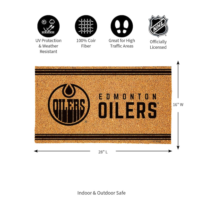 Edmonton Oilers Monochrome Indoor/Outdoor Coir Door Mat