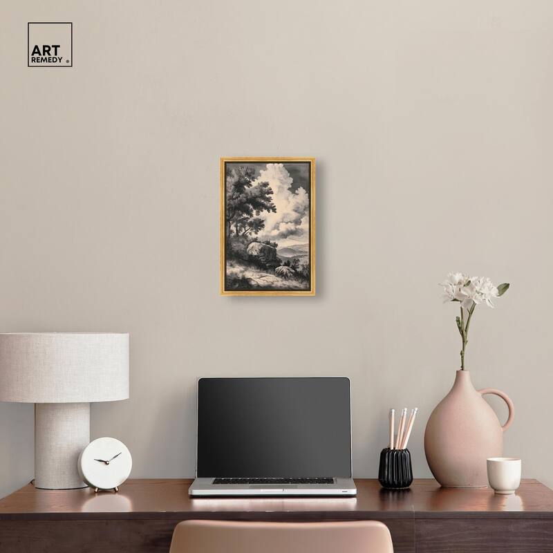 Chiaroscuro Cliffs Canvas by Art Remedy