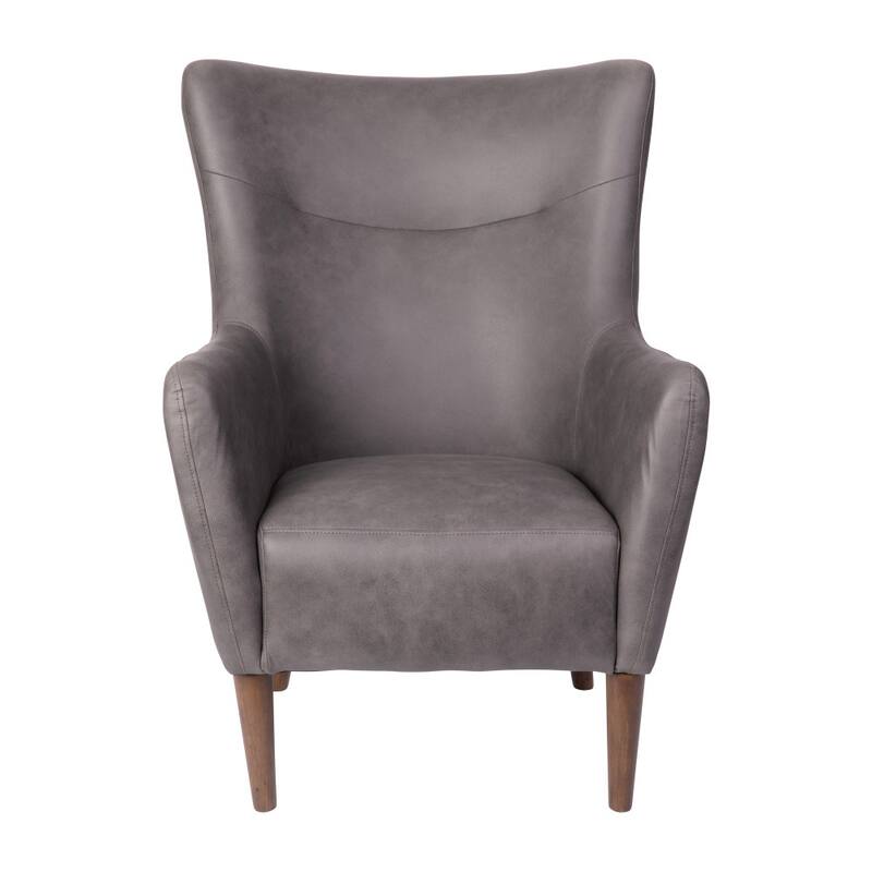 Commercial Upholstered Wingback Accent Chair with Wooden Frame and Legs - 33.25"D x 29.75"W x 41.25"H