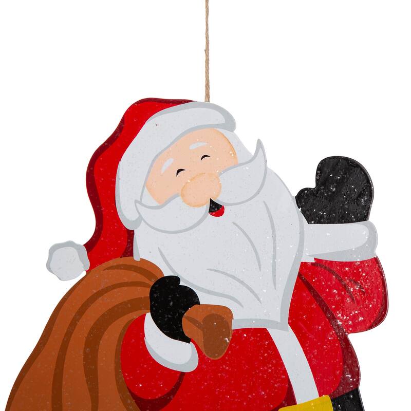 Glitzhome Set of 3 Metal Santa/Snowman/Tree Yard Stake or Wall Decor