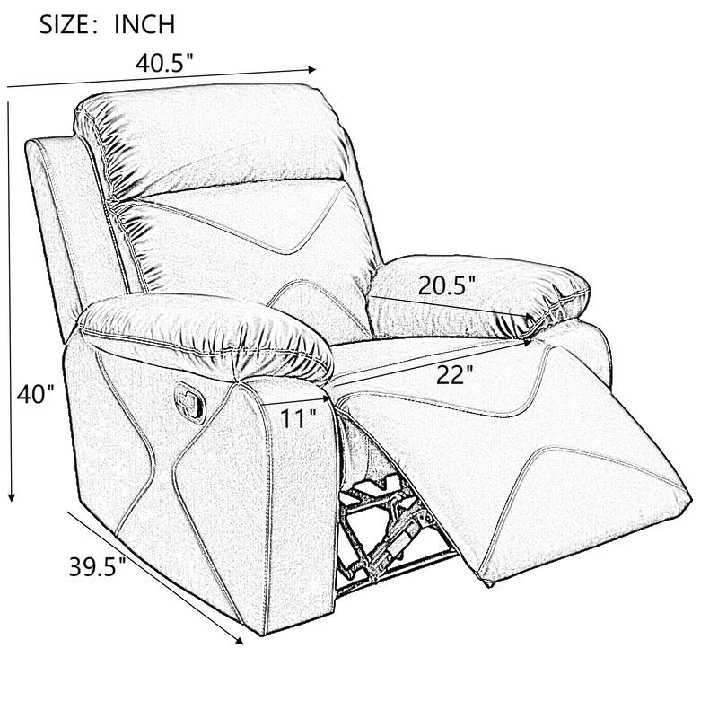 KISRAIS 40.5" Wide Leather Chair