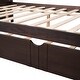 preview thumbnail 8 of 9, Multifunctional Design Wood Daybed Bed with Backrest and Twin Size Trundle, Full Size, Espresso