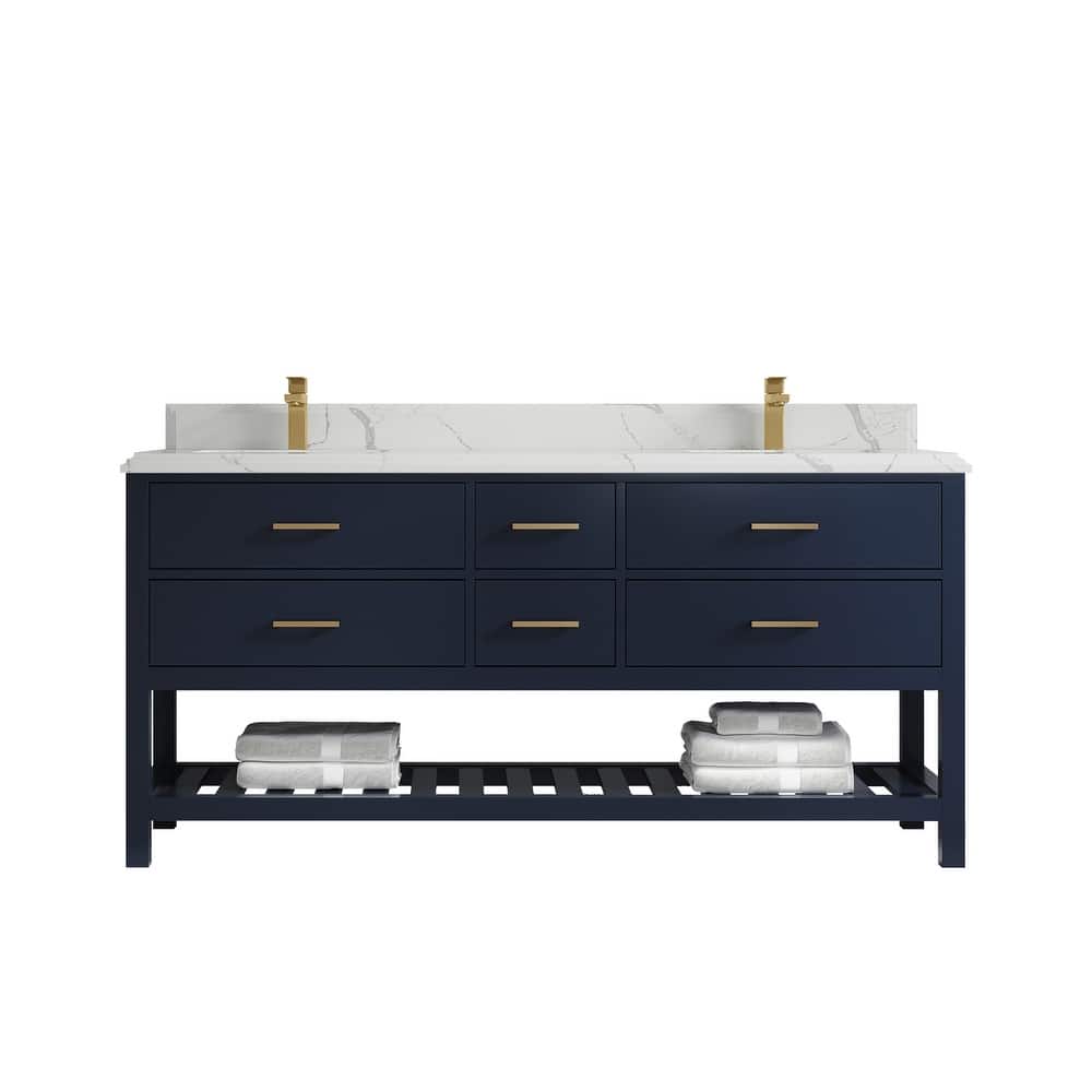 Willow Collections 72 in. W x 22 in. D Parker Double Sink Bathroom Vanity with Countertop