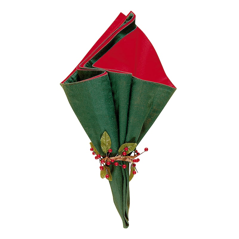 Red & Green Cotton Napkin 18 x 18 Set of 4