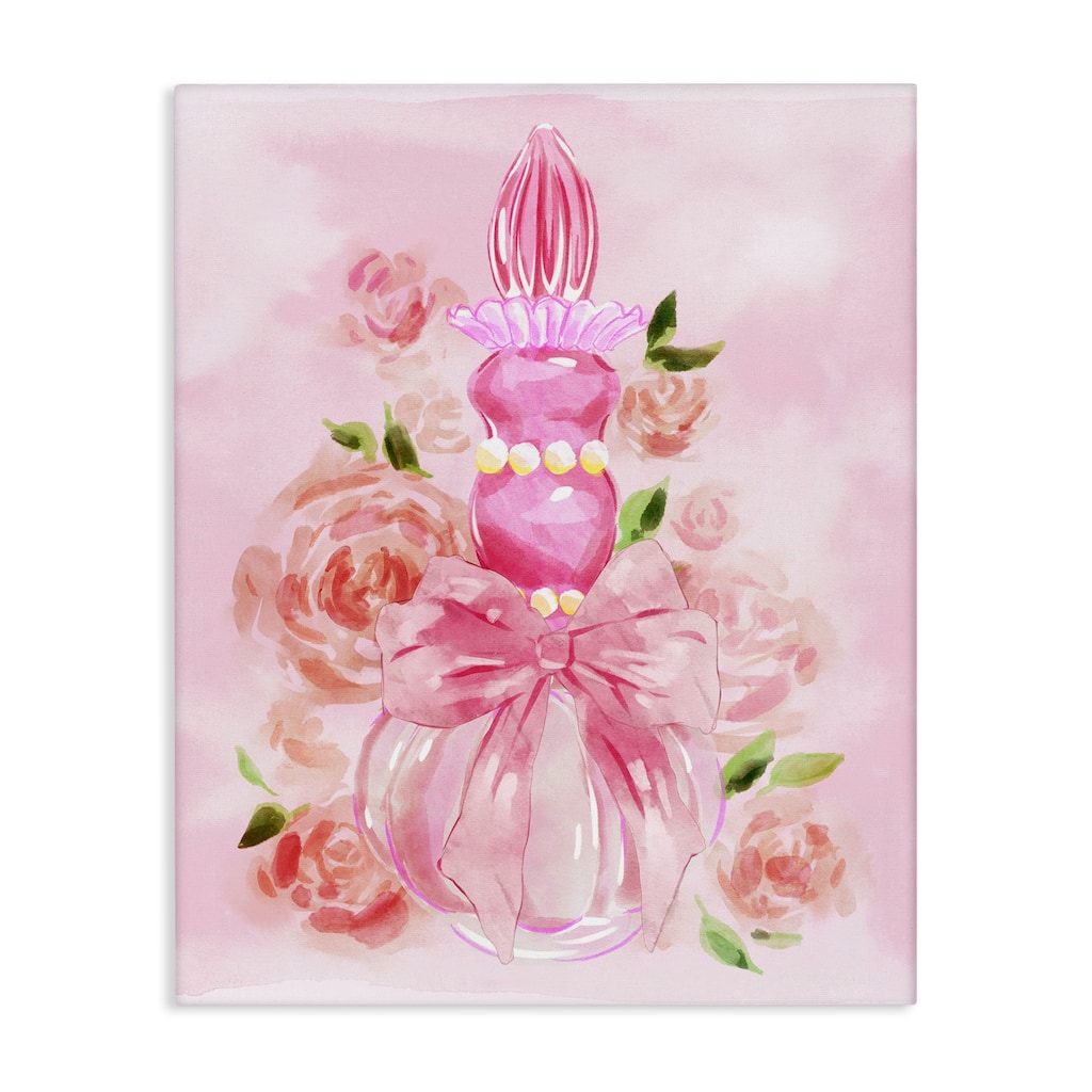 Stupell Lovely Pink Perfume & Roses Canvas Wall Art Design By Ziwei Li