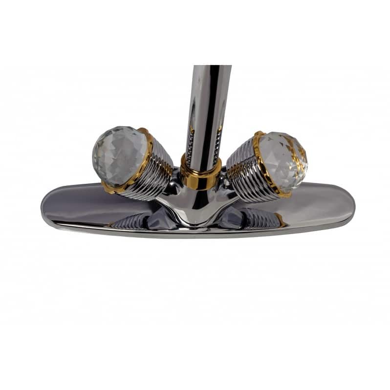 Bathroom Faucet Chrome 10 7/8" H 2 Handles Centerset Renovators Supply