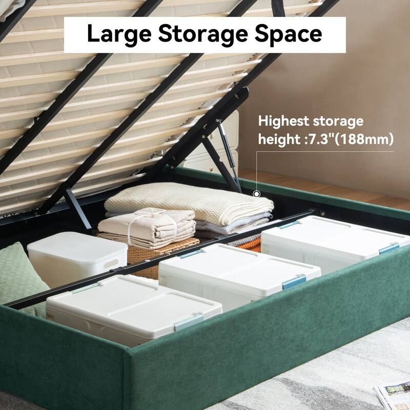 Plywood Frame Full Upholstered Platform Bed