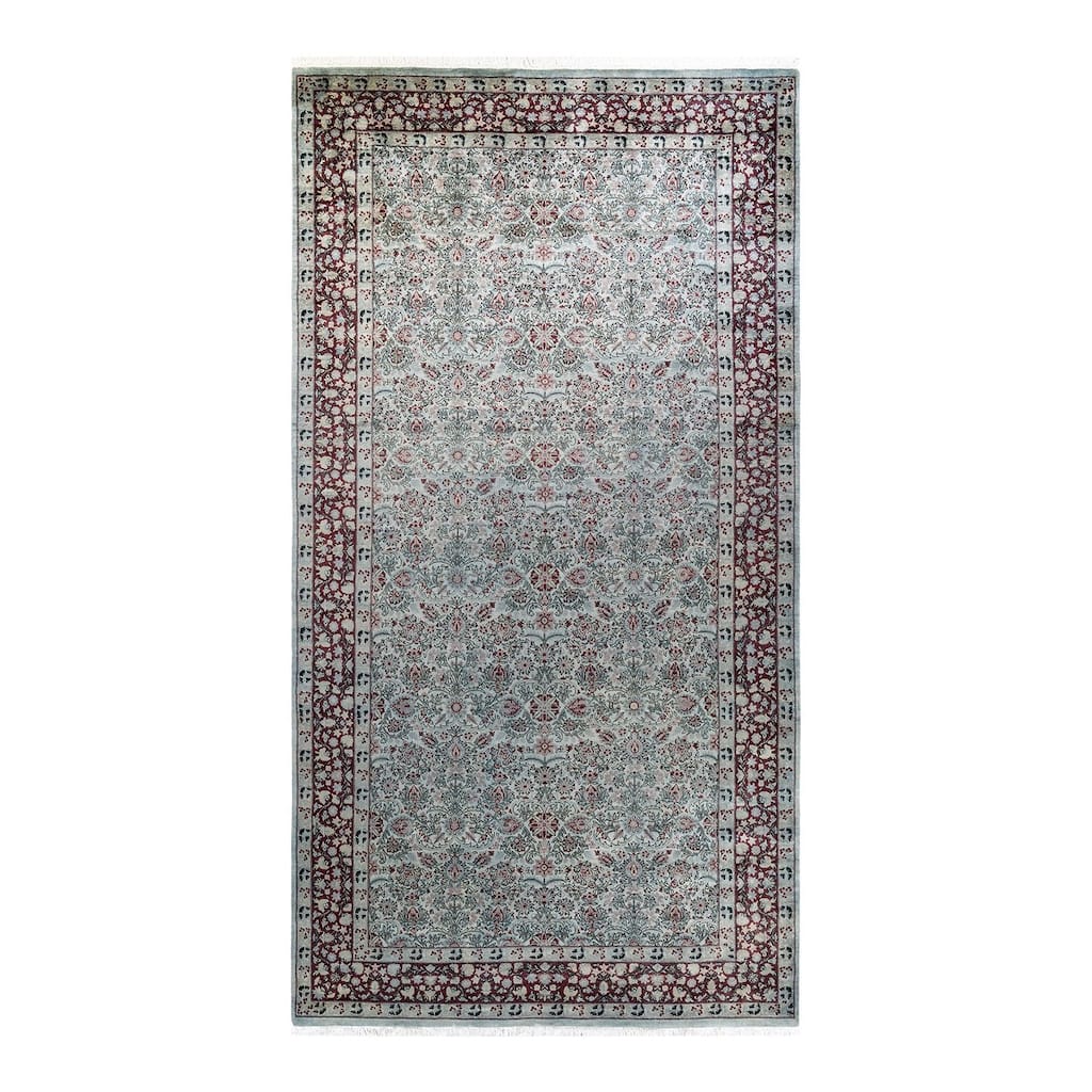 Overton Hand Knotted Wool Vintage Inspired Modern Contemporary Overdyed Gray Area Rug - 6' 1" x 11' 8"