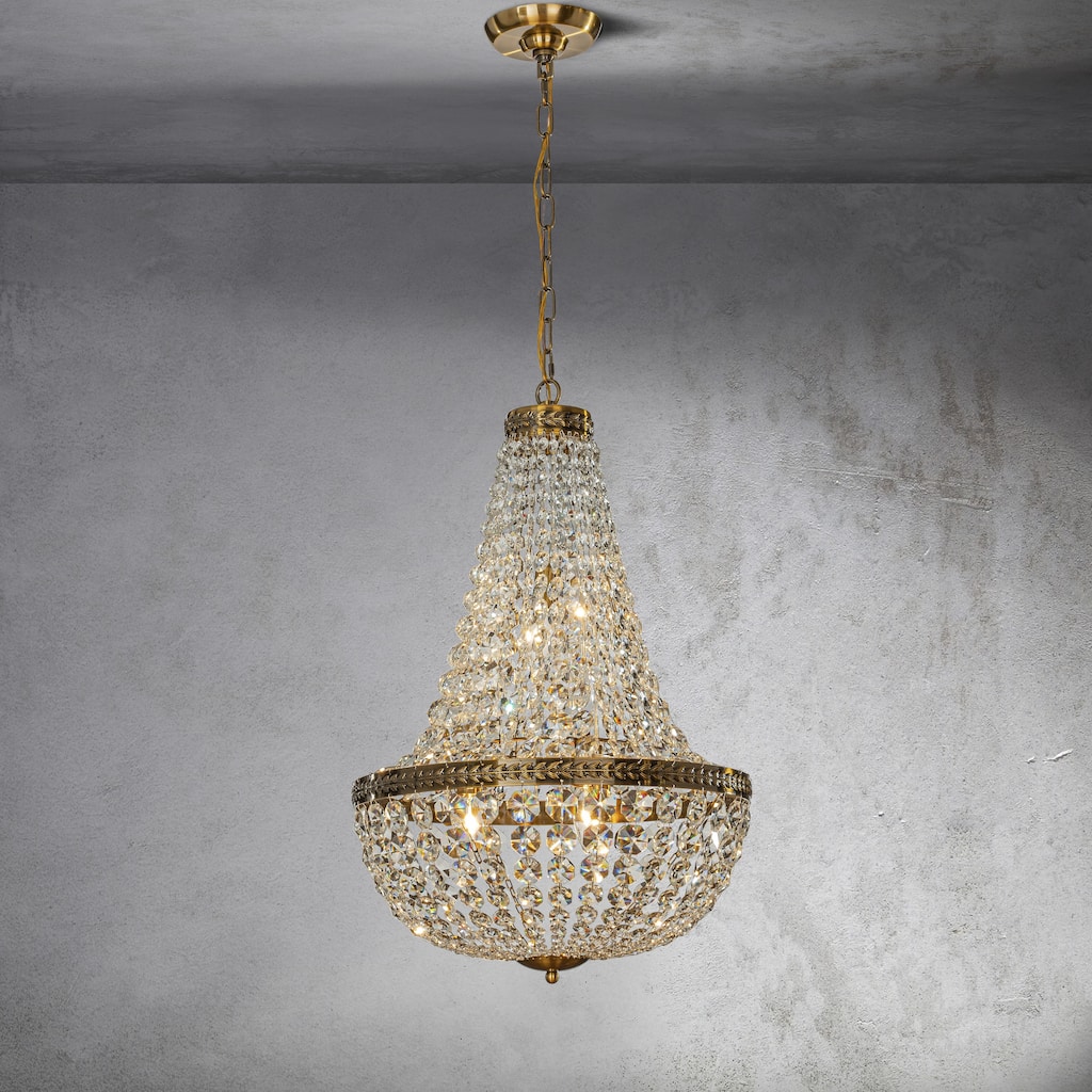 CraftHome 4-Light Vintage And Classic Empire Chandelier With Crystal Accents