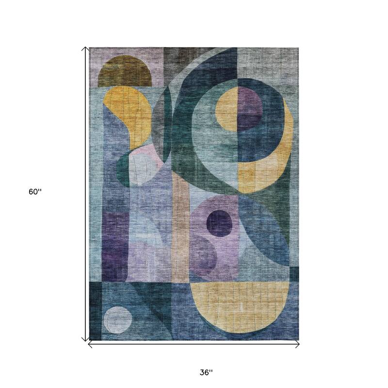 HomeRoots Abstract Transitional Rectangle Outdoor Rug